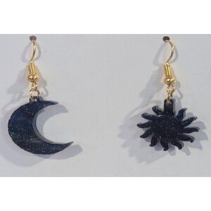 Gold and Blue Celestial Earrings